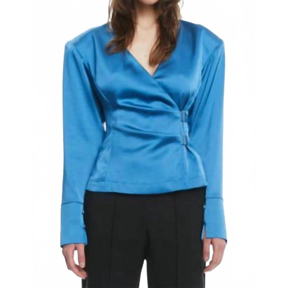 NEW OVAL SQUARE dance blouse in vallarta blue